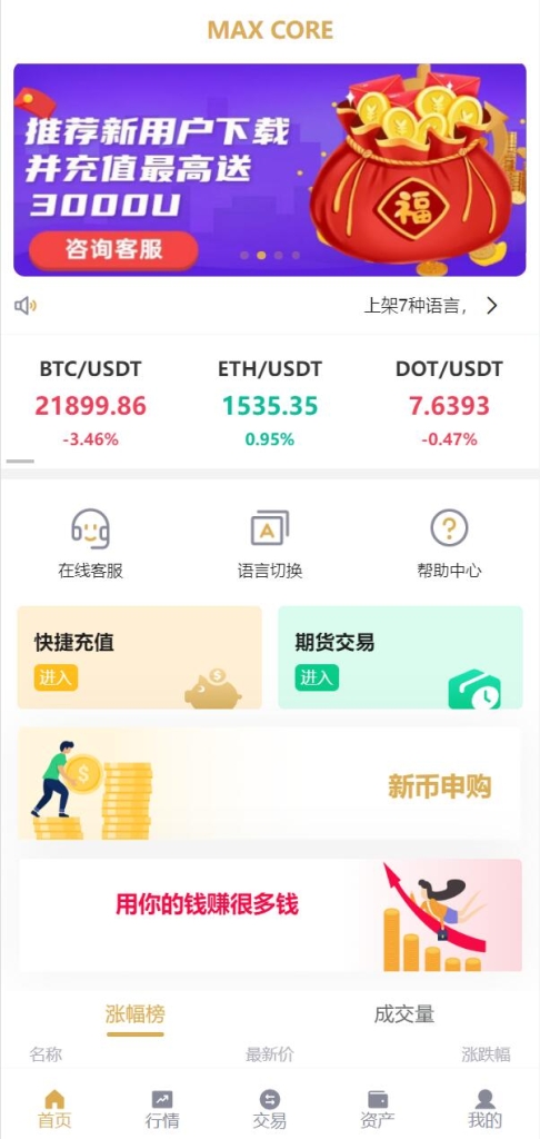 全新多语言交易所/期权币币交易/质押挖矿/新币申购/区块链交易所